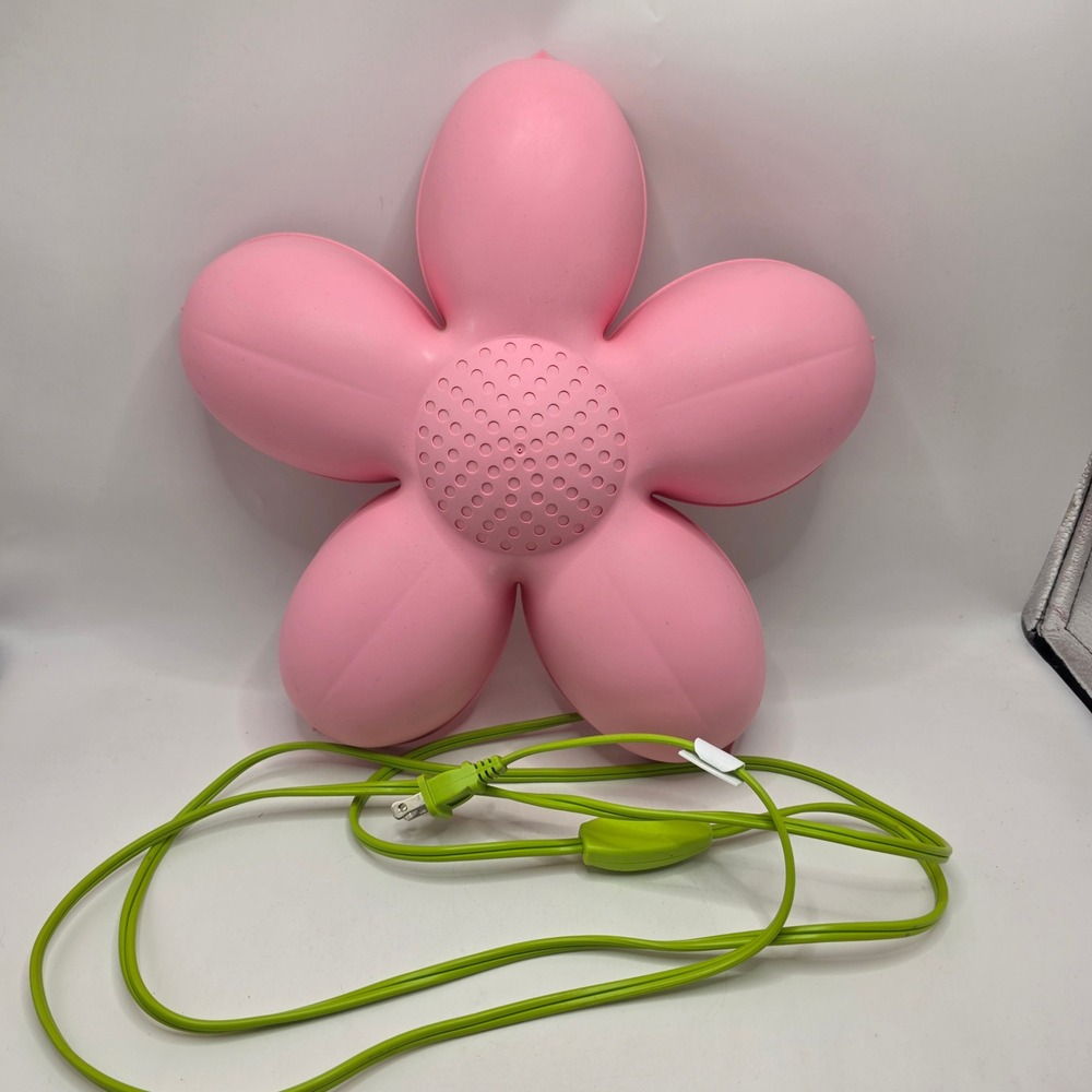 IKEA SMILA BLOMMA Wall Lamp Pink Flower Kids Room Decor Green Cord Y2K Kidcore
